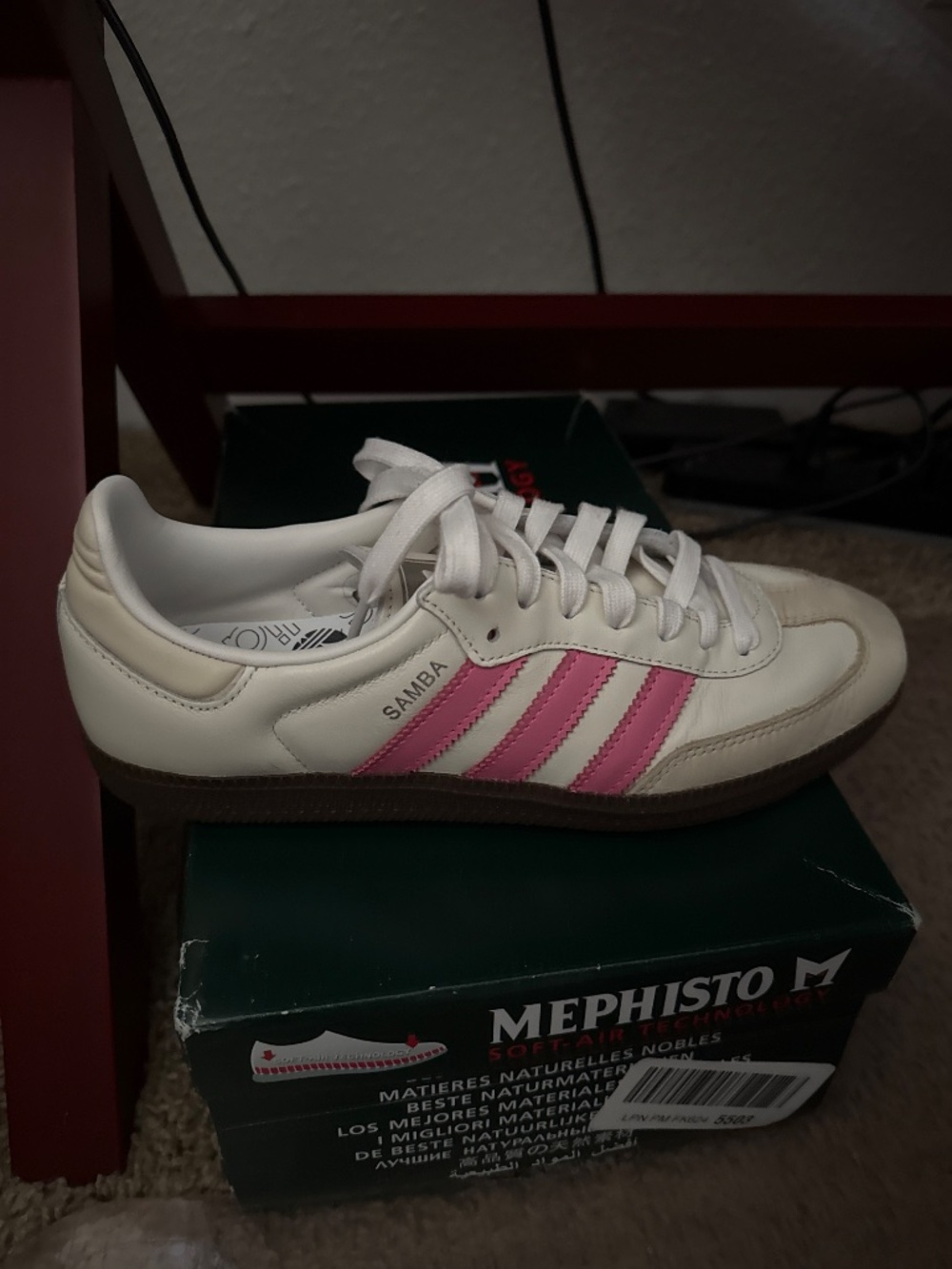 Adidas Women’s Samba Lucid Pink and White Sneakers Size W8 - Picture 5 of 7